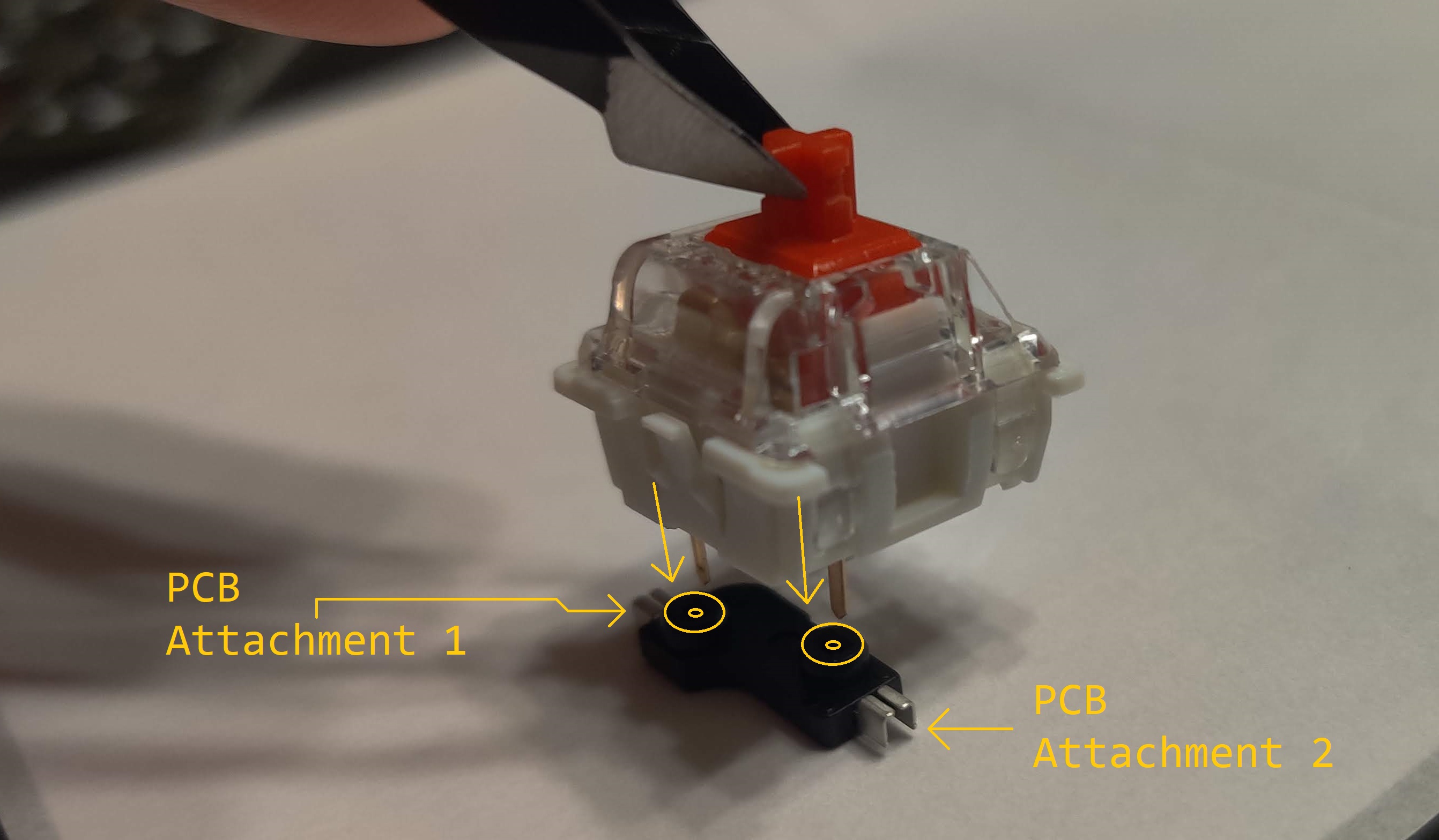 A switch hovering above a socket in the position it would be installed in